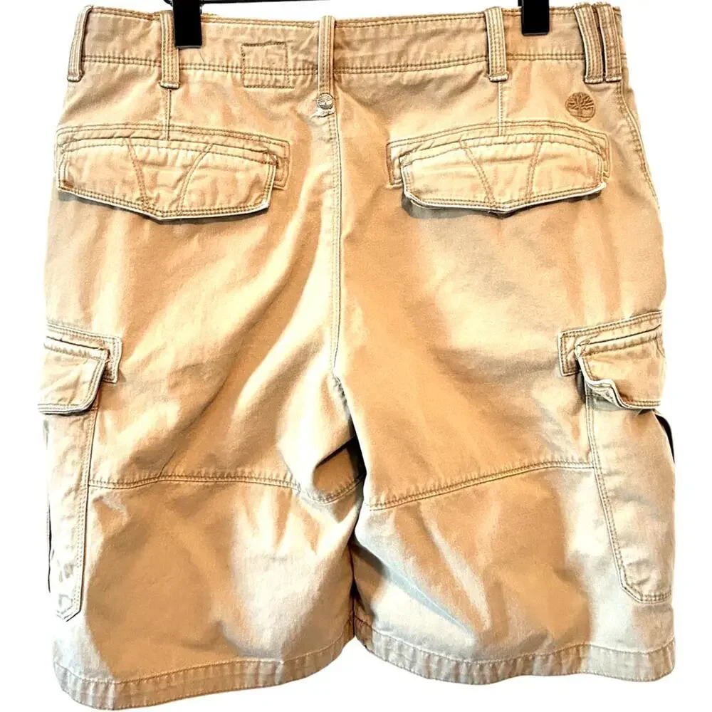 TIMBERLAND Men's Khaki Cargo‎ Cotton Travis Scott Style Shorts Sz 33